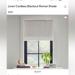 Pottery Barn Kids Linen Cordless Blackout Roman Shade in White